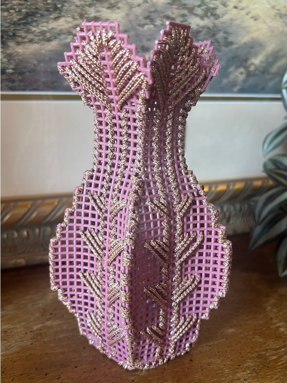 Handcrafted Needlepoint Vase